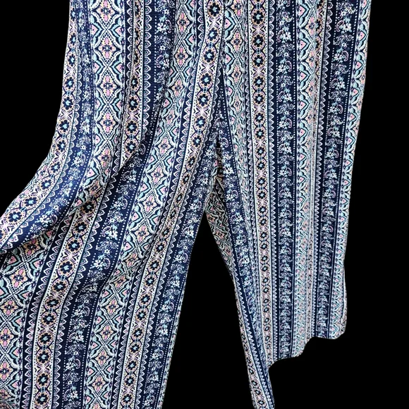 Knit Works Blue Patterned Sleeveless Jumpsuit Girls Size 14 - Picture 11 of 14